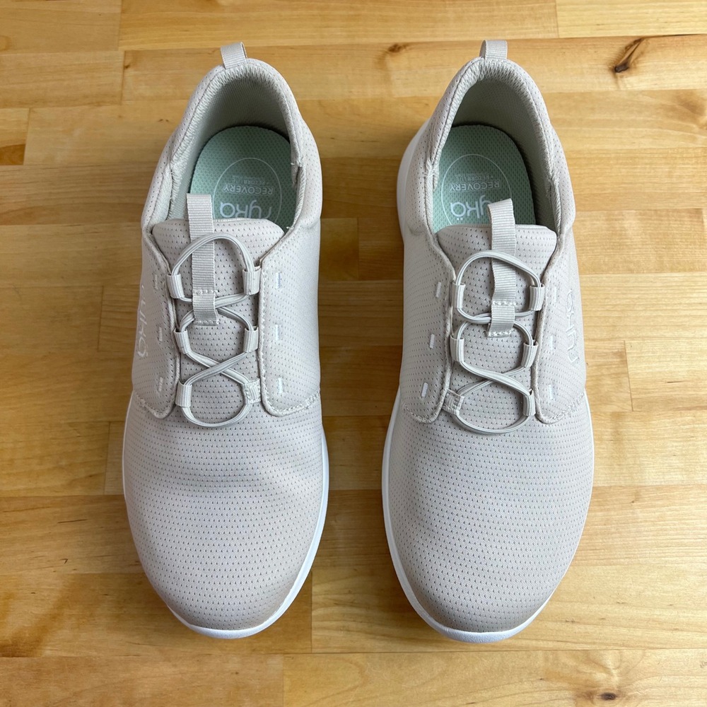 Ryka Sneakers Renew Slip On‎ French Beige Shoes Comfort Bungee Laces Size 9 M - Picture 2 of 11